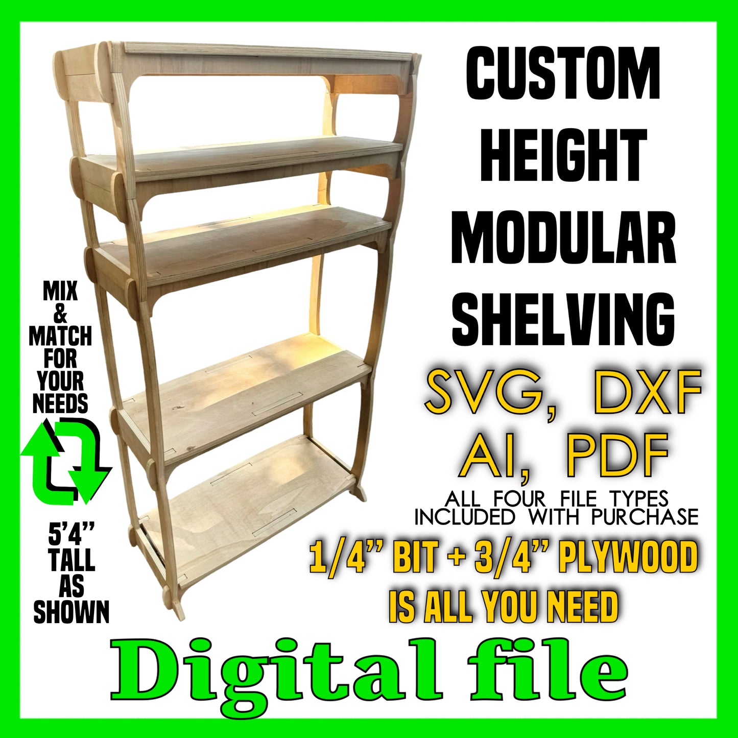 DIGITAL FILE - Modular CNC Shelving System