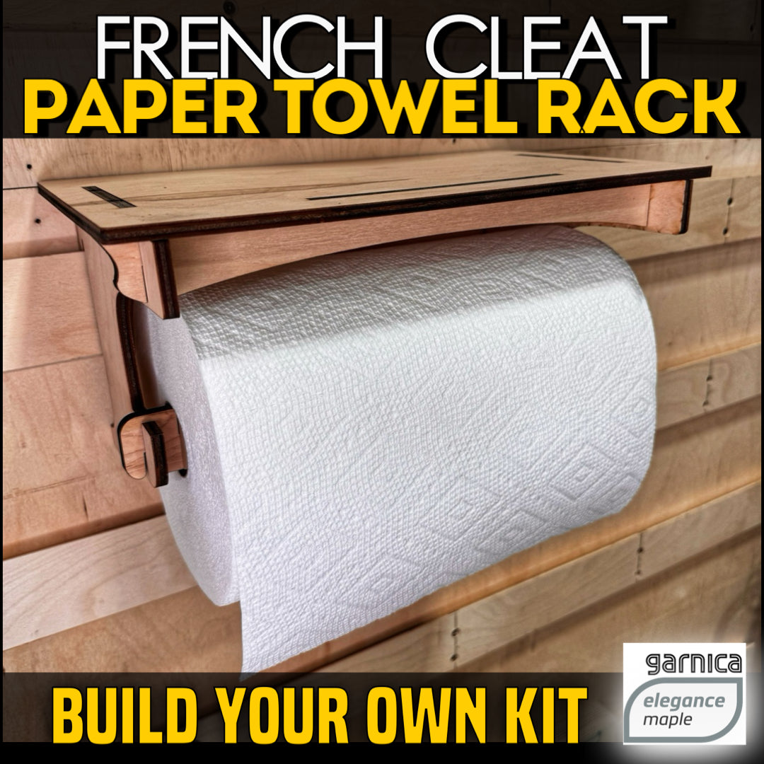 French Cleat Paper Towel Rack with Built-In Shelf