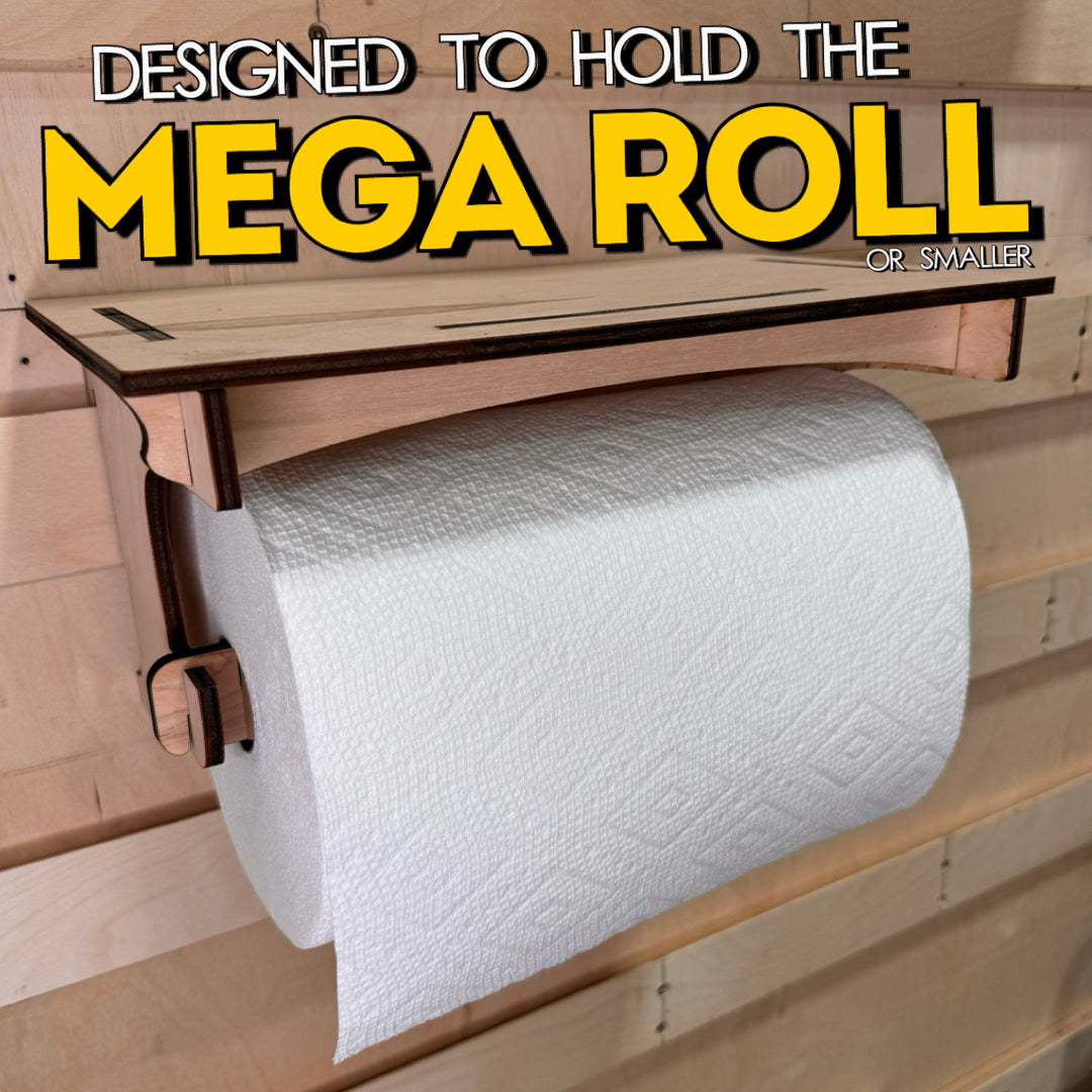 French Cleat Paper Towel Rack with Built-In Shelf