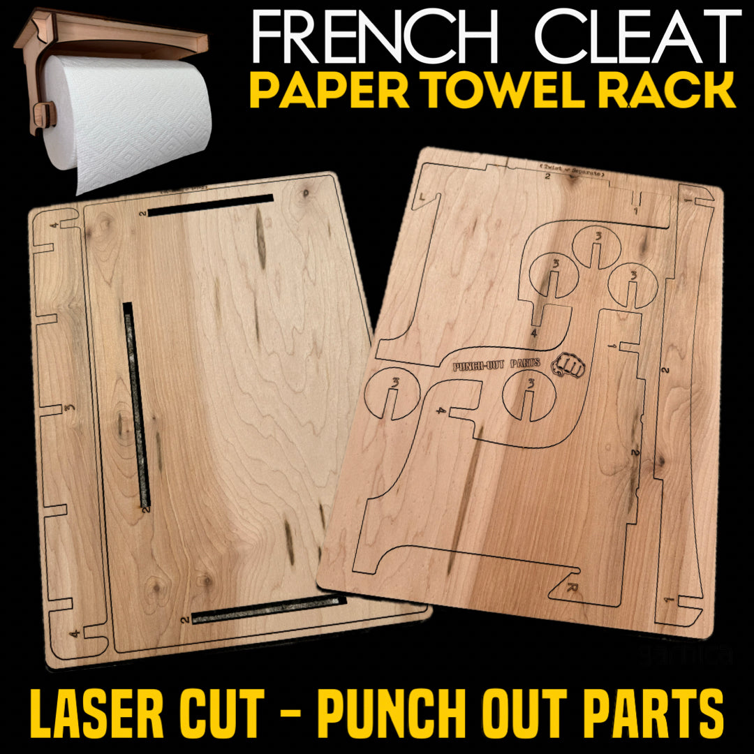 French Cleat Paper Towel Rack with Built-In Shelf