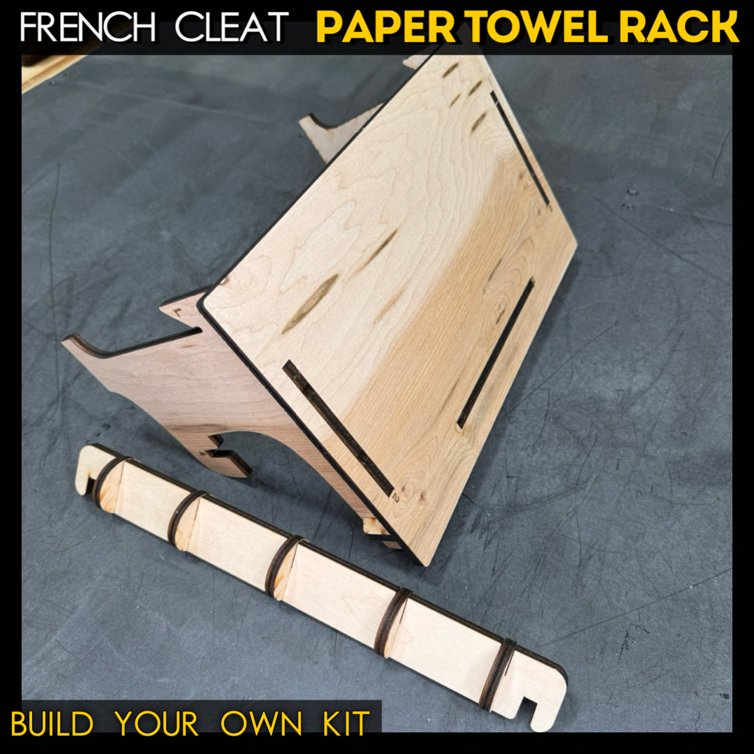 French Cleat Paper Towel Rack with Built-In Shelf
