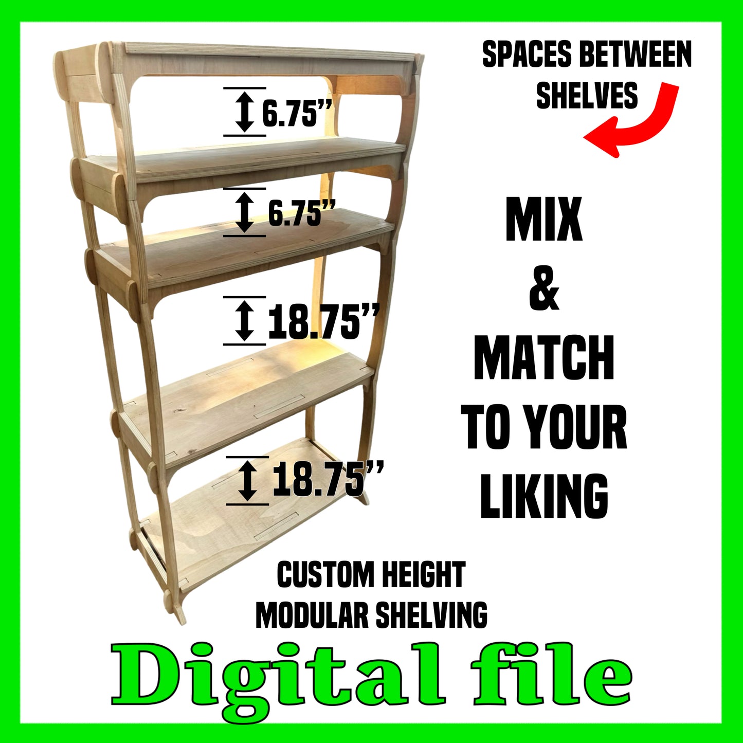 DIGITAL FILE - Modular CNC Shelving System