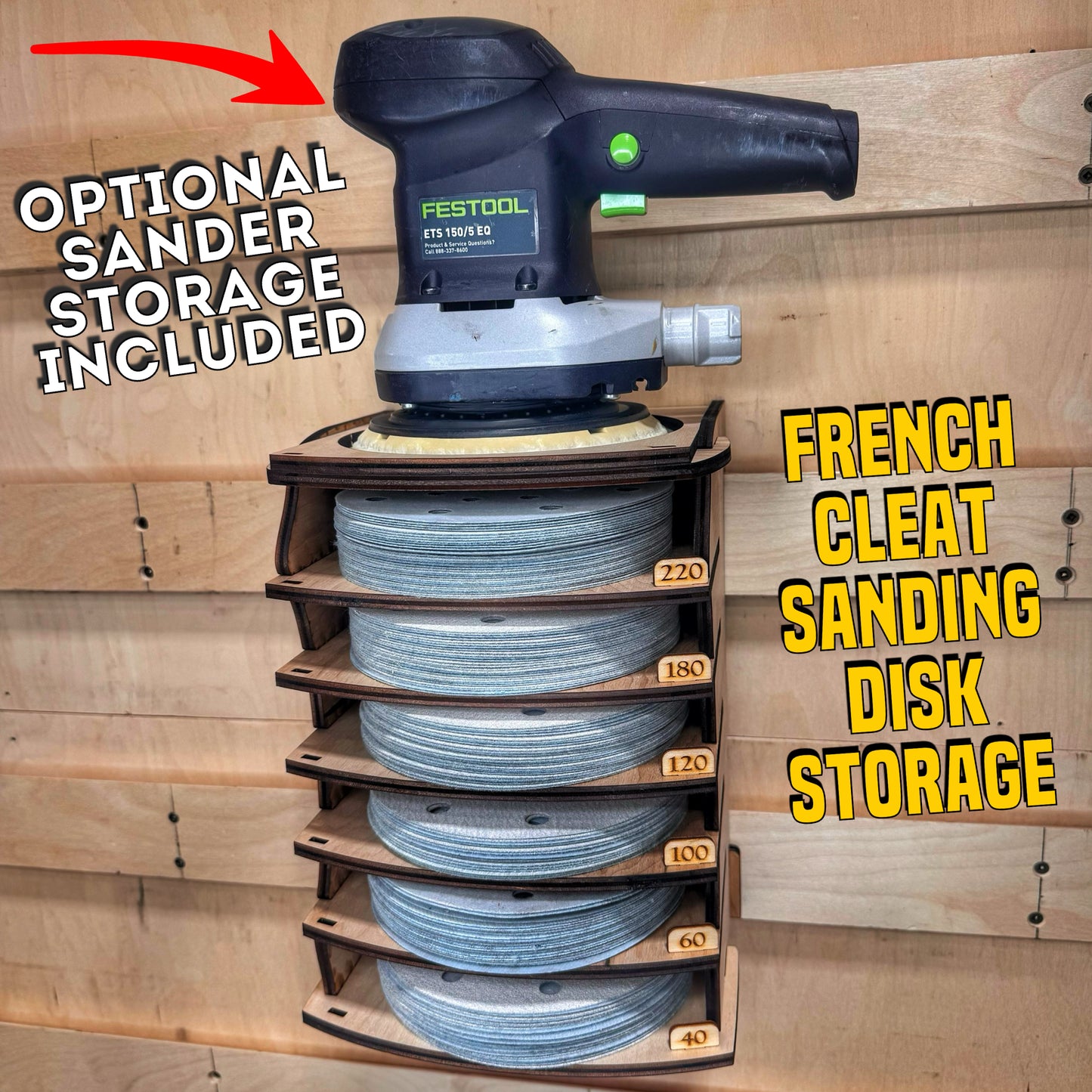 Orbital SANDPAPER Storage with French Cleat