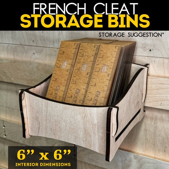 French Cleat Storage Bins 6x6 inch