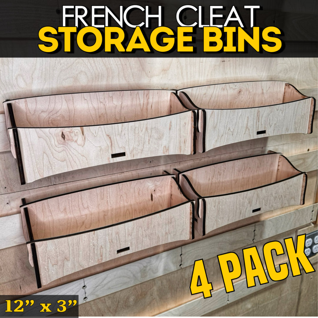 French Cleat Storage Bins 12x3 inch