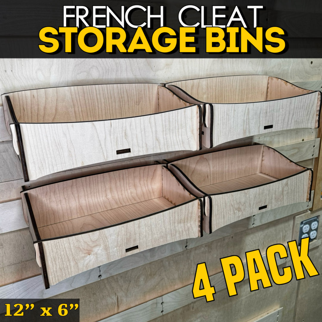 French Cleat Storage Bins 12x6 inch