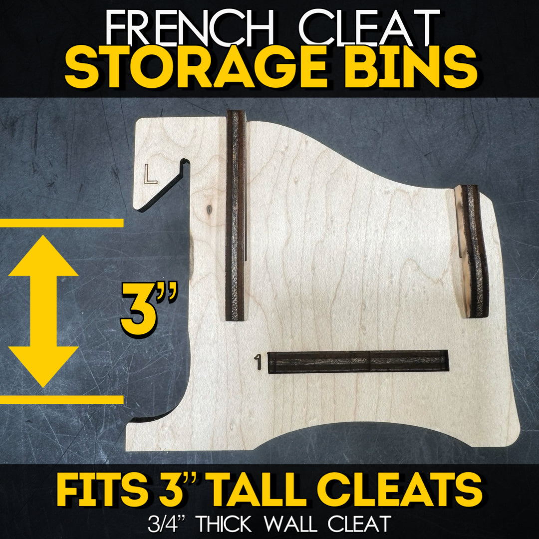 French Cleat Storage Bins 12x3 inch