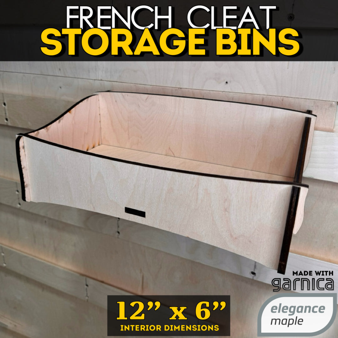 French Cleat Storage Bins 12x6 inch