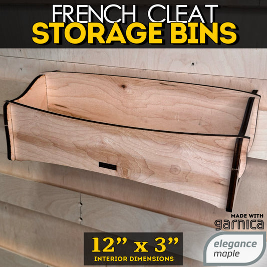 French Cleat Storage Bins 12x3 inch