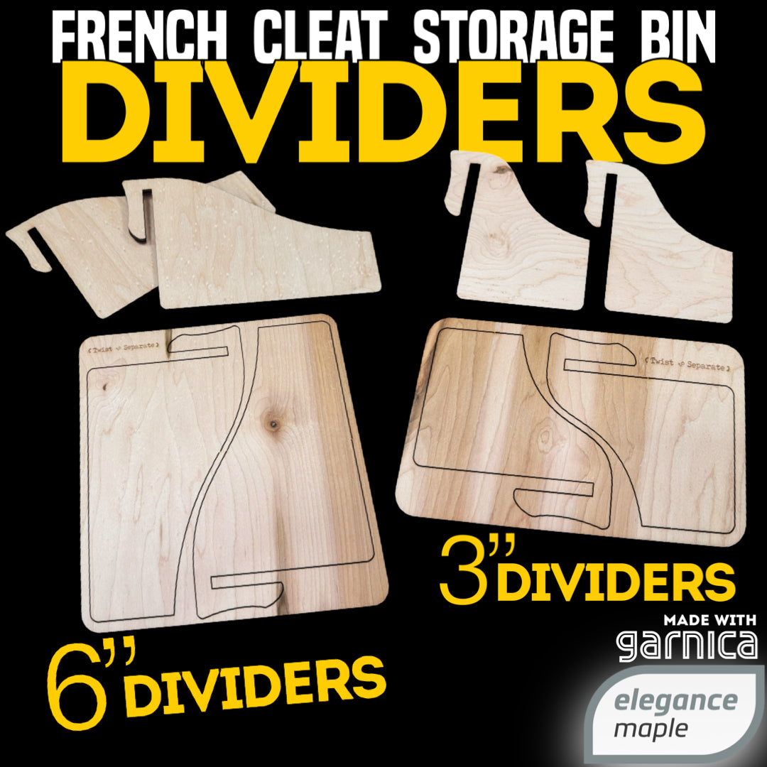 French Cleat Storage Bin - Custom Dividers - 2ct