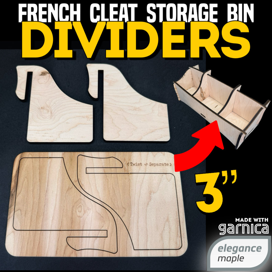 French Cleat Storage Bin - Custom Dividers - 2ct