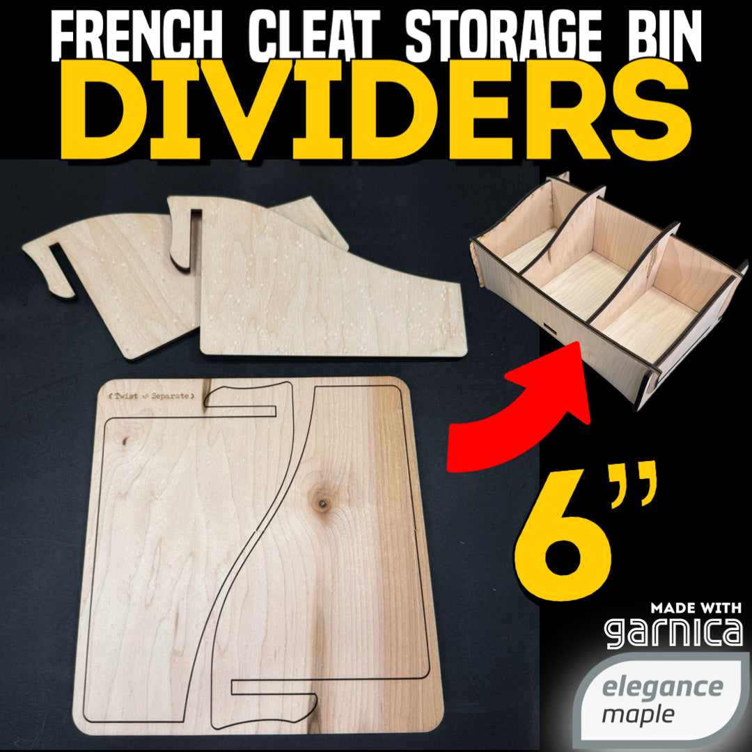 French Cleat Storage Bin - Custom Dividers - 2ct