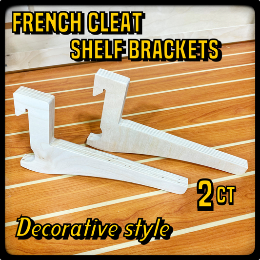 DECORATIVE Shelf Brackets with French Cleat, 2 count