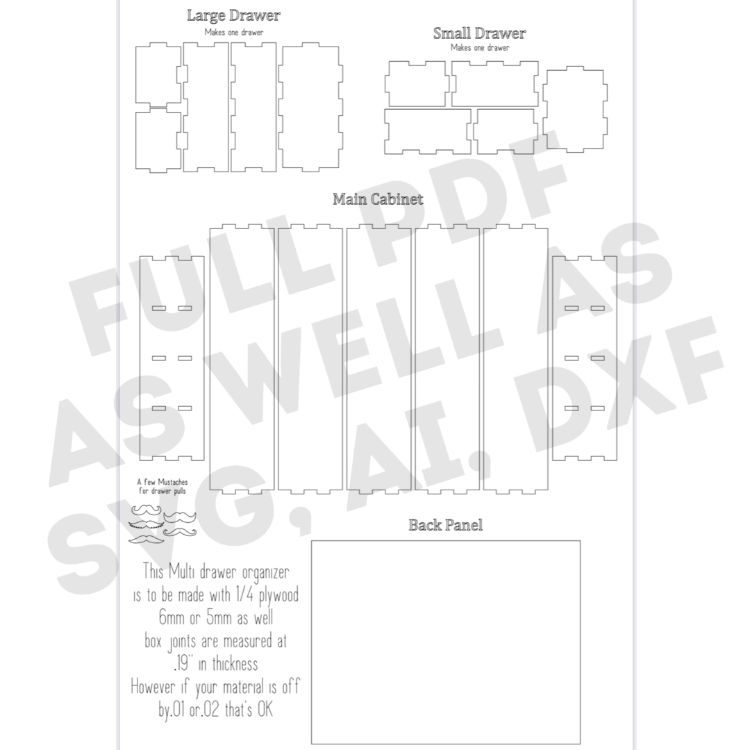 DIGITAL FILE - Small Parts Apothecary Cabinet