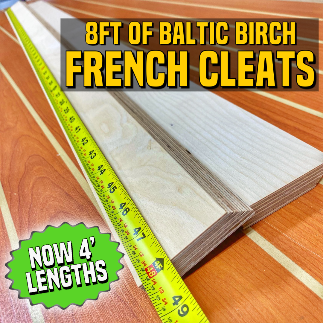 FRENCH CLEAT, 2 pack, 8 ft of total length