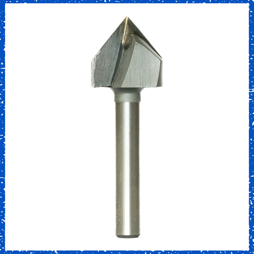 GLIMPSE BITS - CNC Router Bit, 1/2" 90° V-Groove