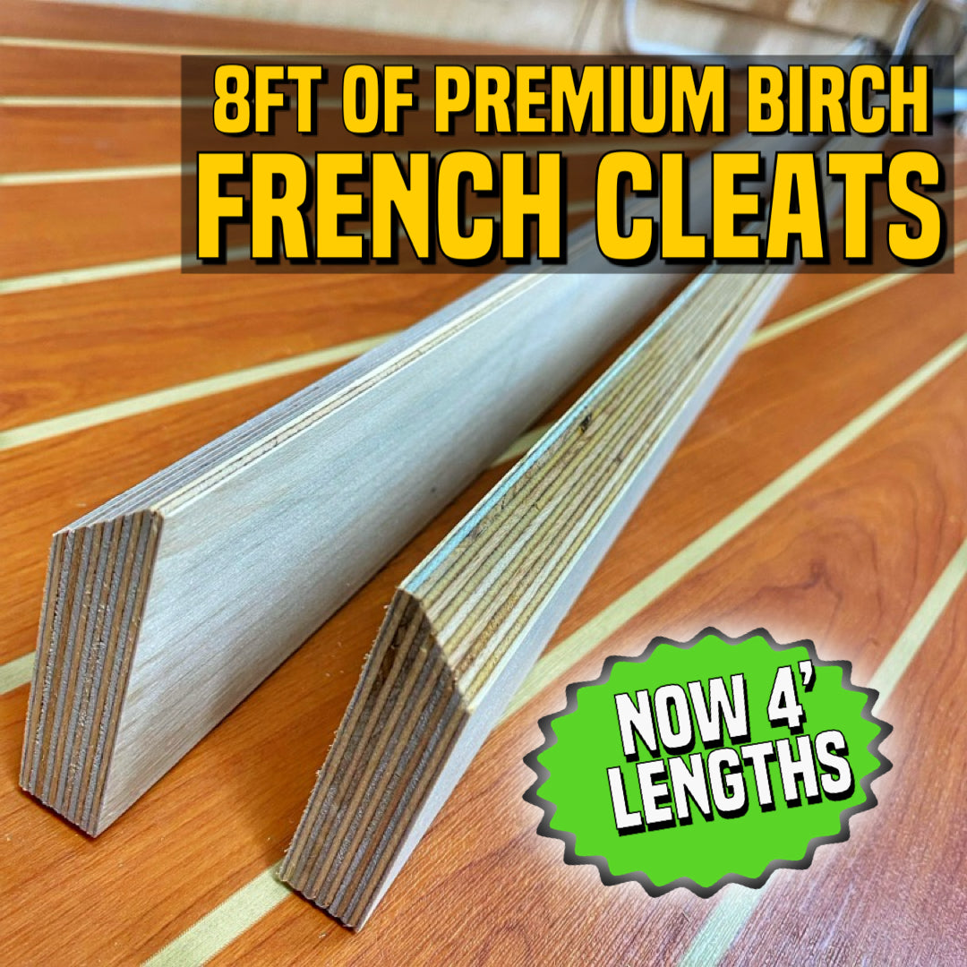 FRENCH CLEAT, 2 pack, 8 ft of total length