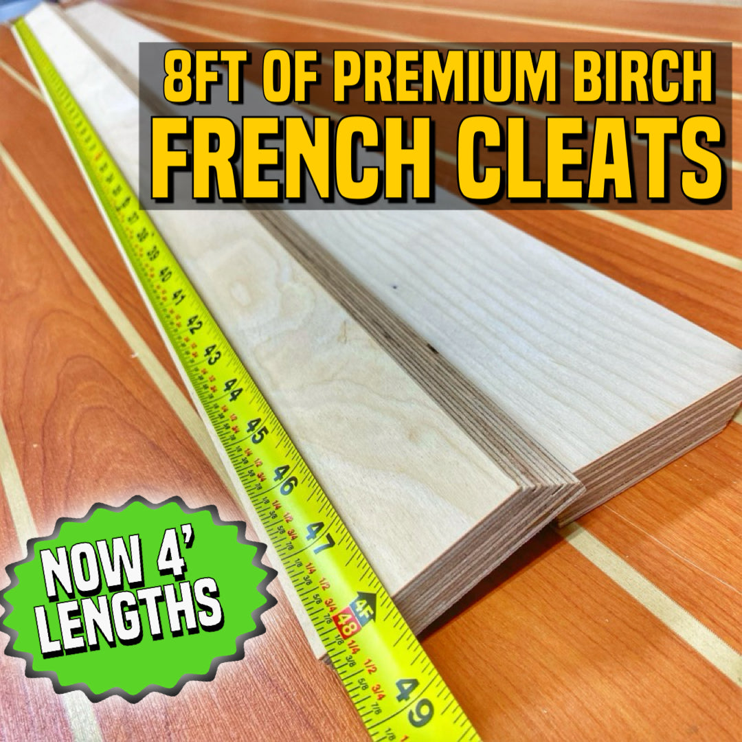 FRENCH CLEAT, 2 pack, 8 ft of total length