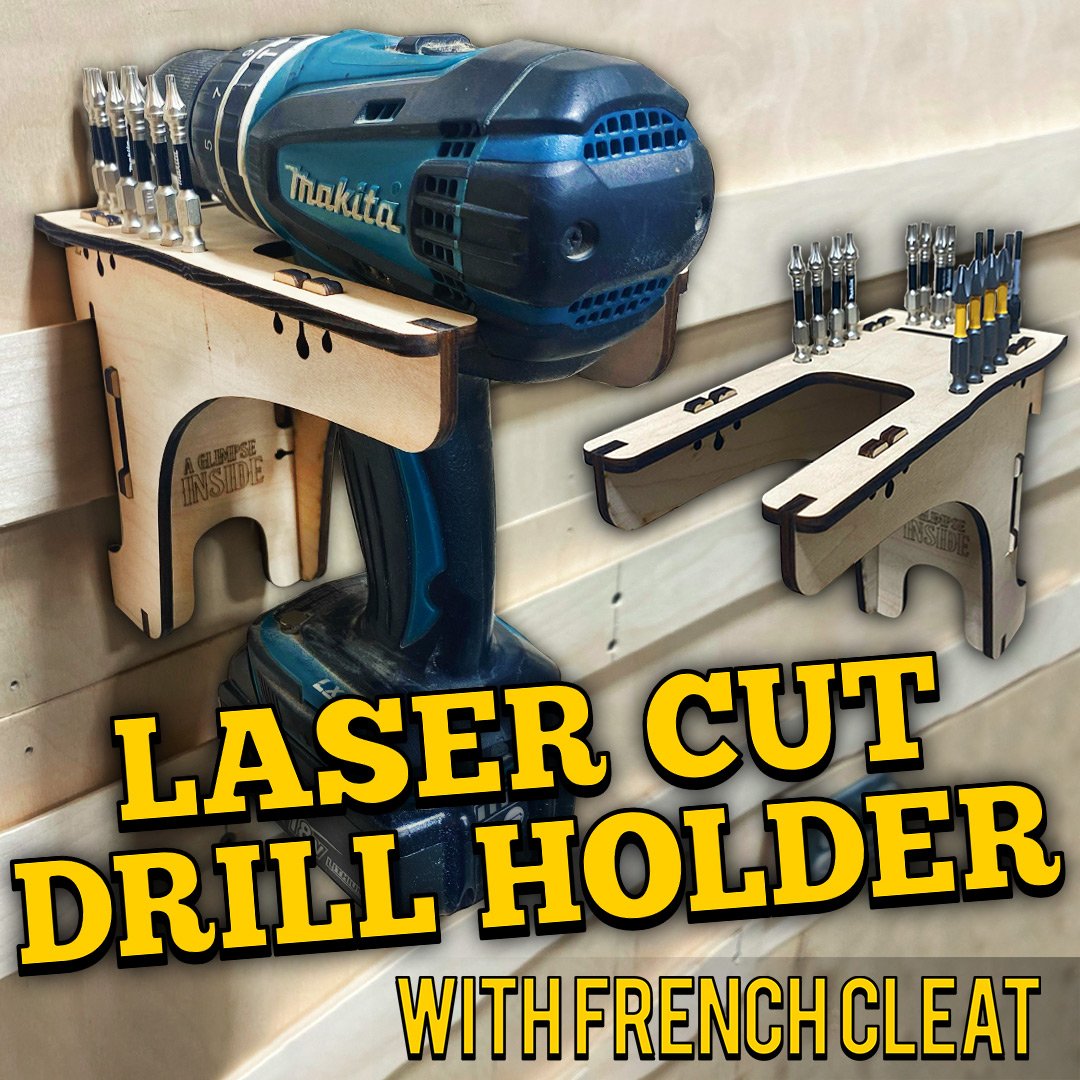 Laser Cut Drill Holder with French Cleat