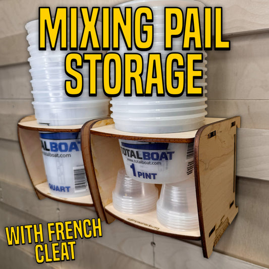 Mixing Pail Storage with French Cleat