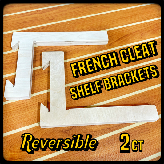 REVERSIBLE Shelf Brackets with French Cleat, 2 count