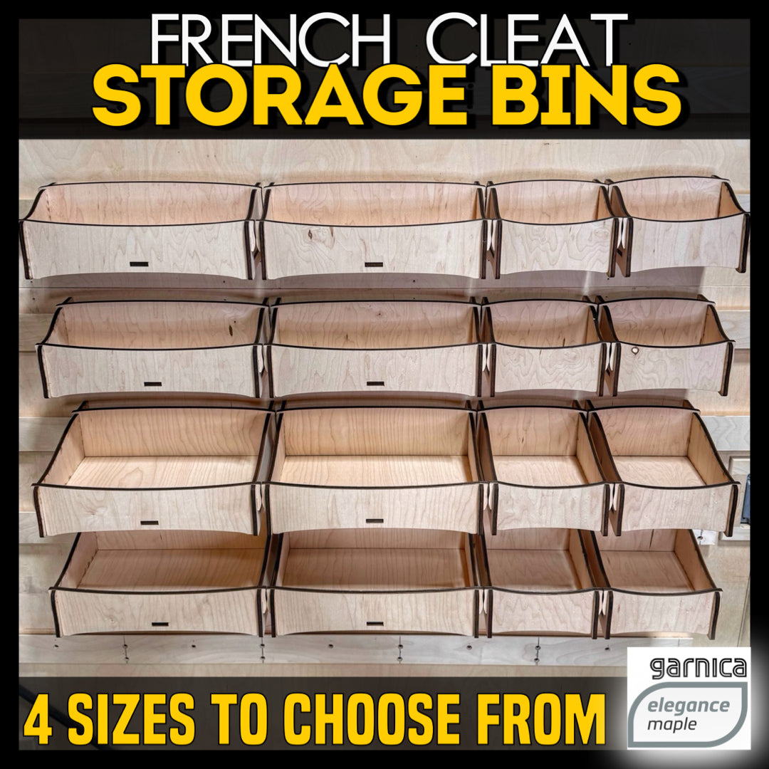 French Cleat Storage Bins 12x6 inch