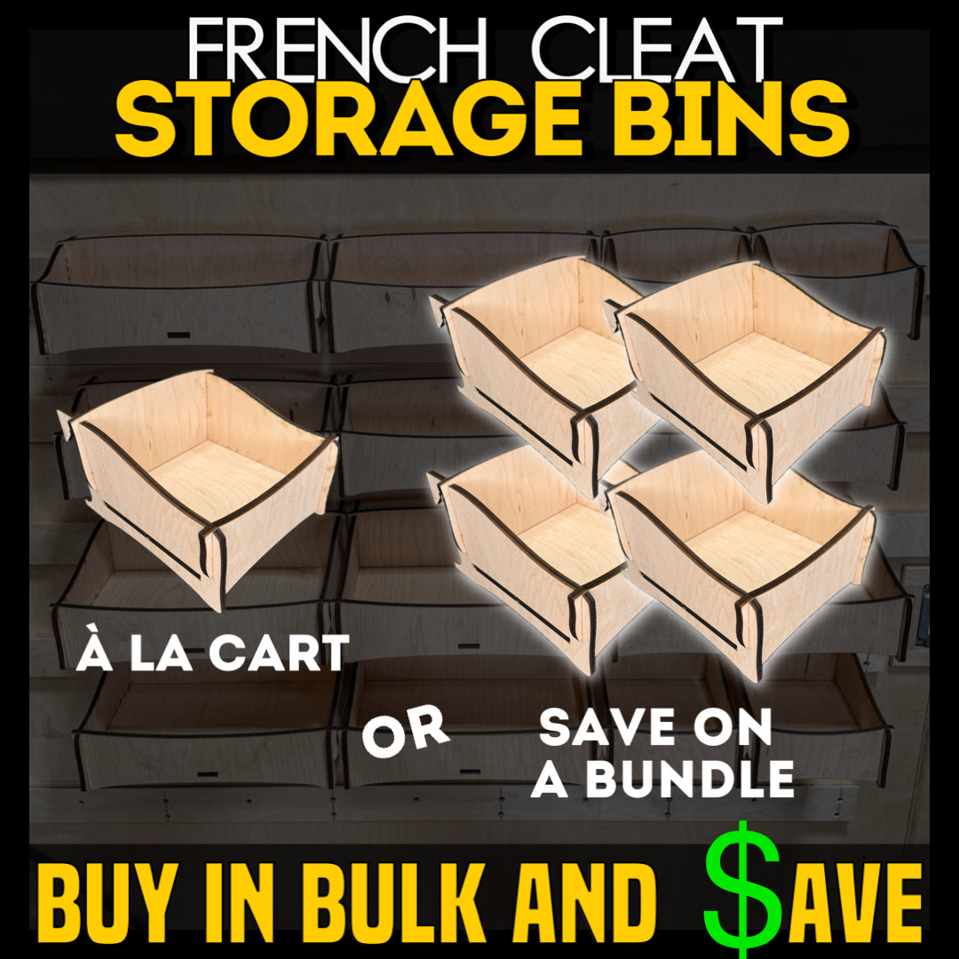 French Cleat Storage Bins 12x6 inch